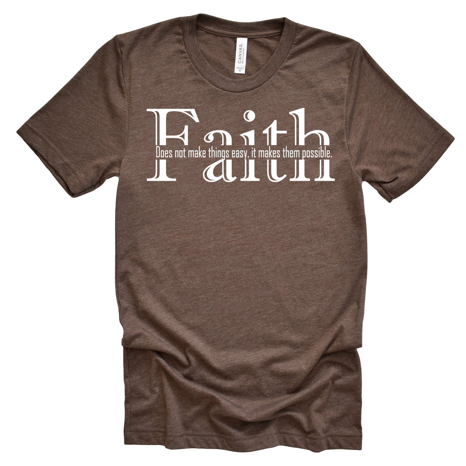 Profyle District - Faith Does Not Make Things Easy (In-Line) - T-Shirts - Heather Brown