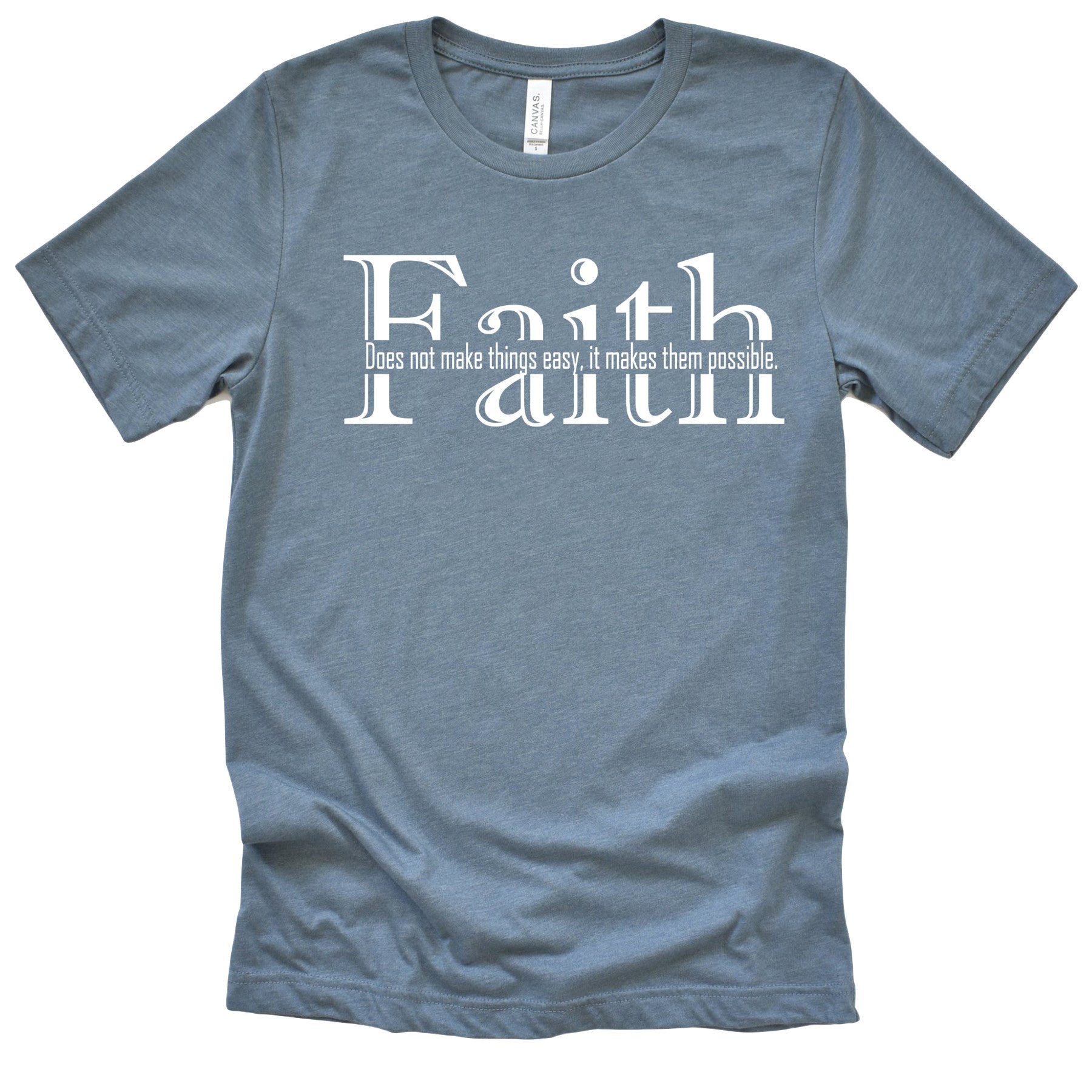 Profyle District - Faith Does Not Make Things Easy (In-Line) - T-Shirts - Heather Slate