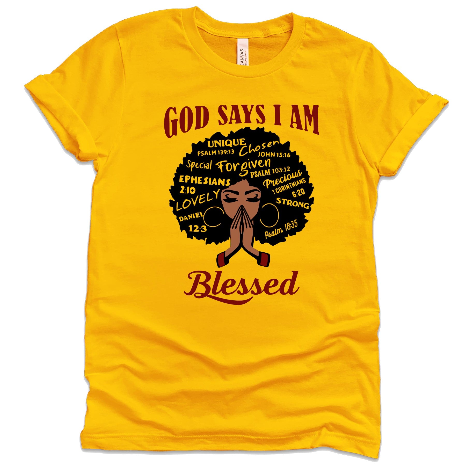 Profyle District - God Says I Am Blessed - T-Shirts - Mustard