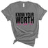 Profyle District - Know Your Worth Then Add Tax - T-Shirts - Deep Heather